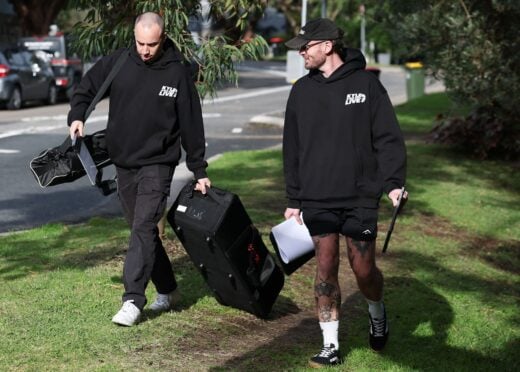 SPOTTED A cast of thousands arrive at Kyle Sandilands’ house for day one of filming